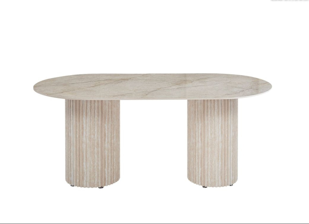 Table à manger Keysha marbre gris 180cm