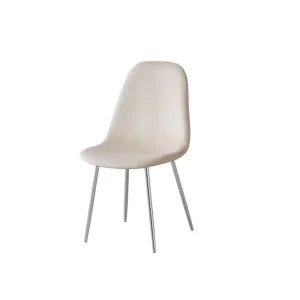 Chaise SCANDINAVE beige pied argent