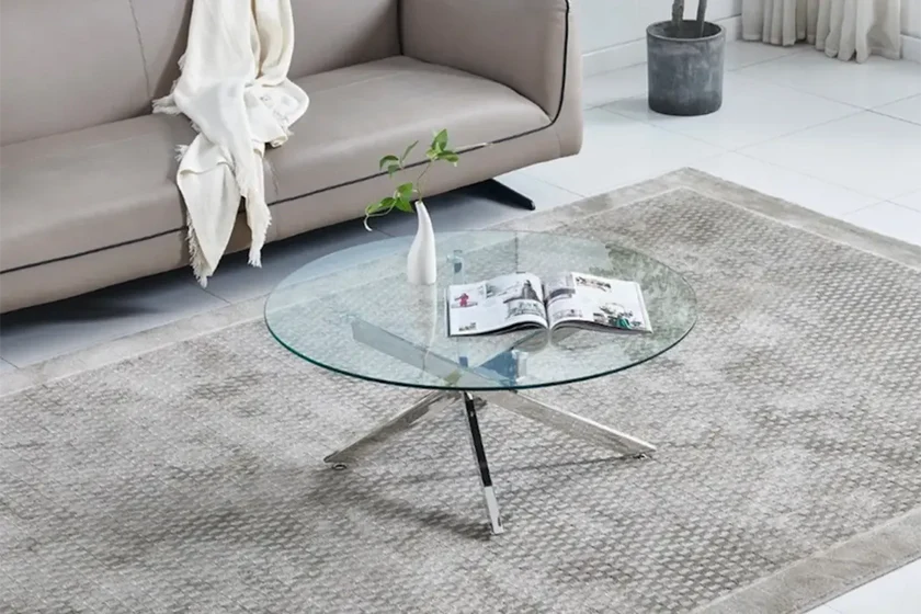 Jessy Table Basse en verre argent