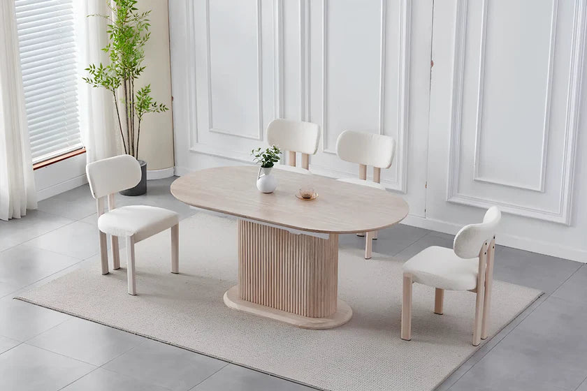 Vanina Table à Manger Extensible Travertin