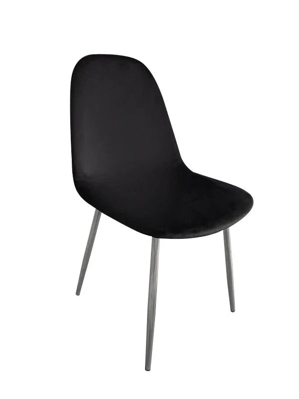 Chaise SCANDINAVE noir pied argent