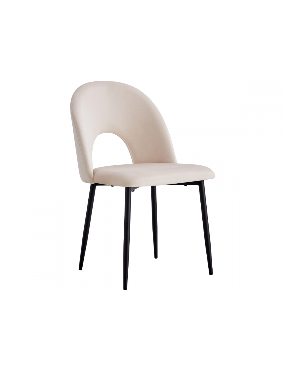 Chaise TEDDY beige pied noir