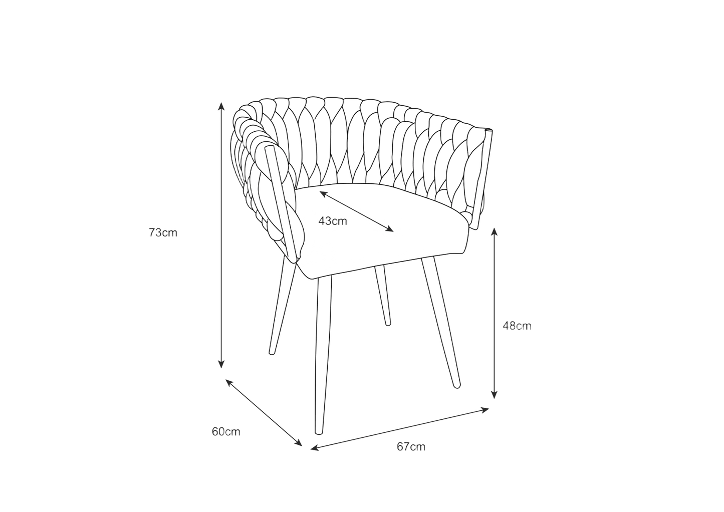 Lots de 2 chaises TRESSES velours