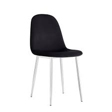Chaise SCANDINAVE noir pied argent