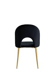 Chaise TEDDY noir pied or