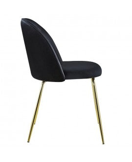 Chaise SCANDINAVE noir pied or