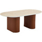 Table basse ROXY travertin pied noisette