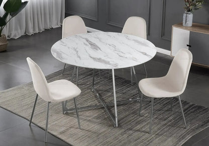 Chaise SCANDINAVE beige pied argent