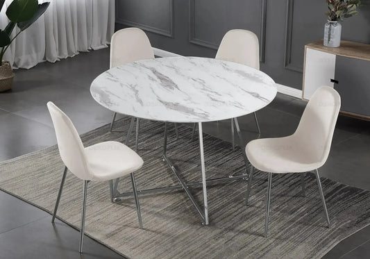 Chaise SCANDINAVE beige pied argent