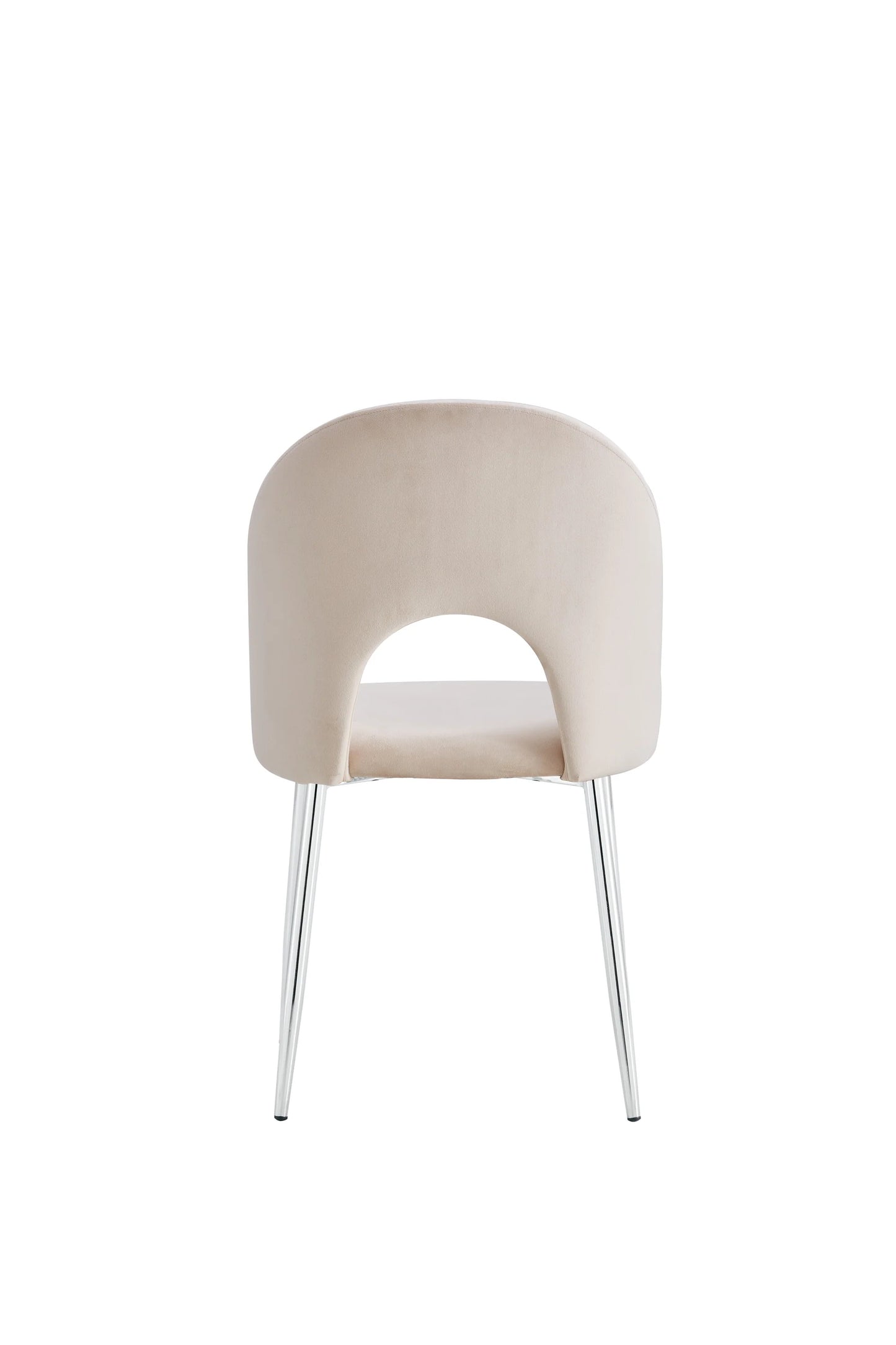 Chaise TEDDY beige pied argent