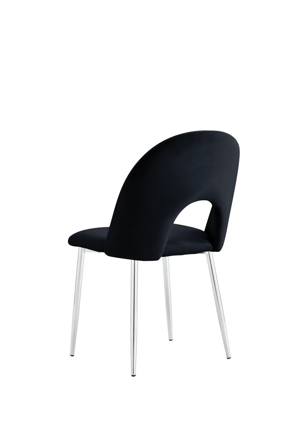 Chaise TEDDY noir pied argent