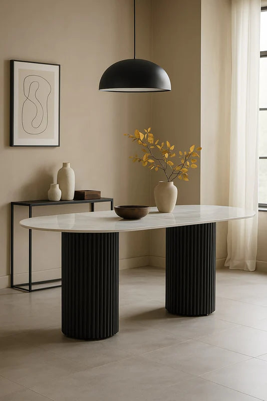 Table à manger Keysha noir marbre