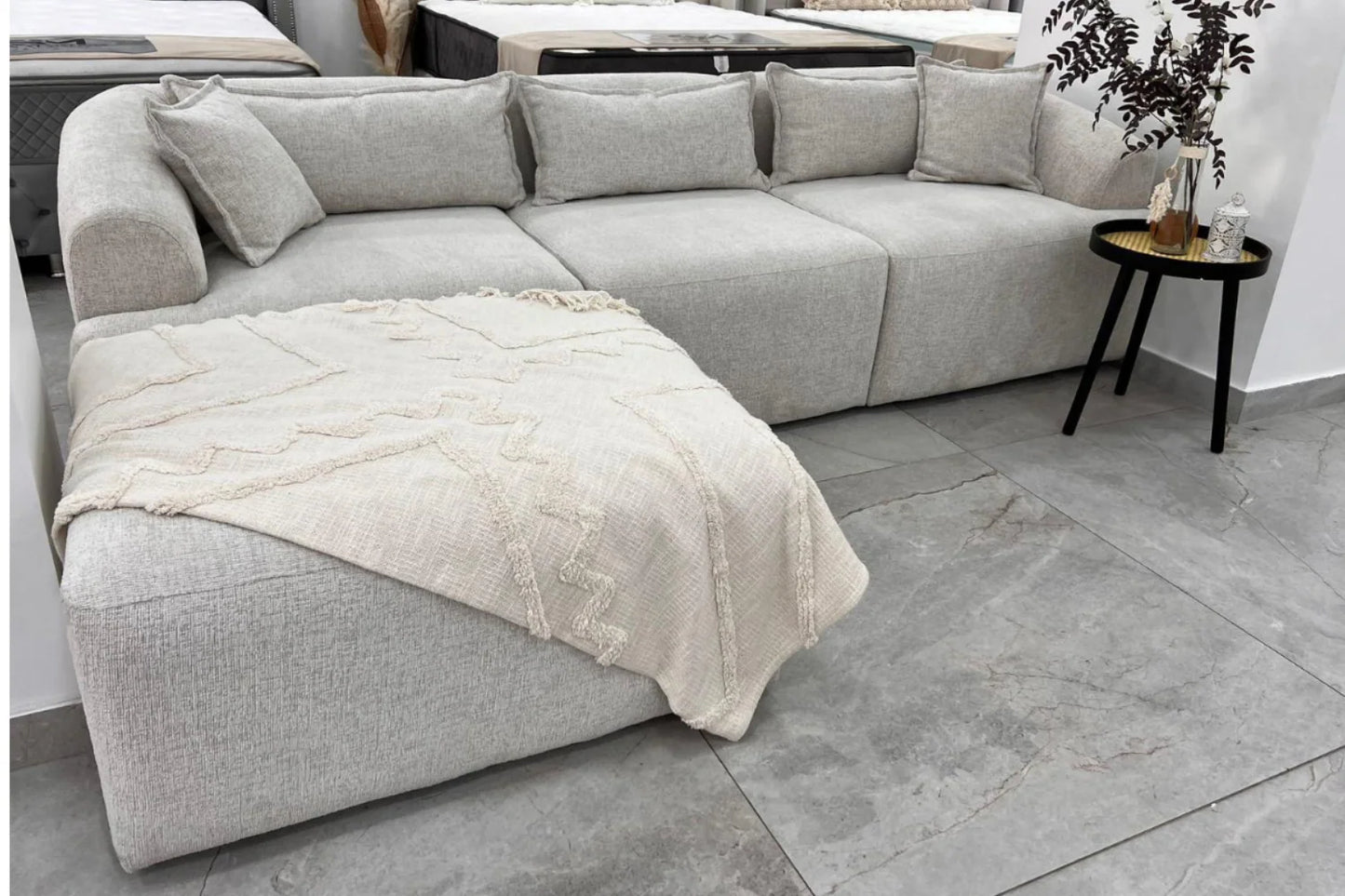 Canapé Mila Modulable Chenille Blanc cassé