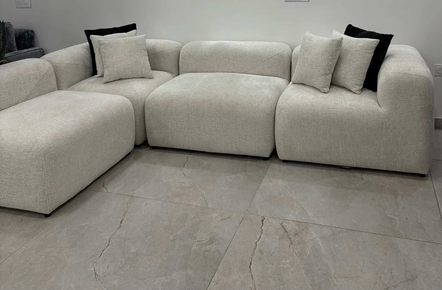 Canapé Nuage Chenille Blanc cassé