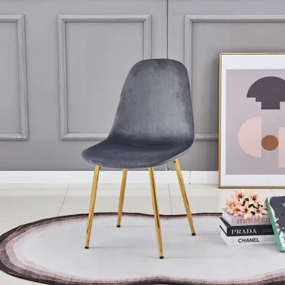 Chaise SCANDINAVE gris pied or