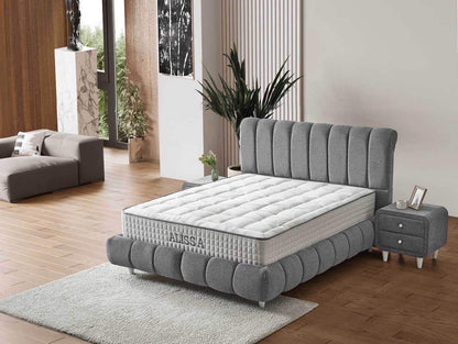 Lit Coffre Style Bubble velours