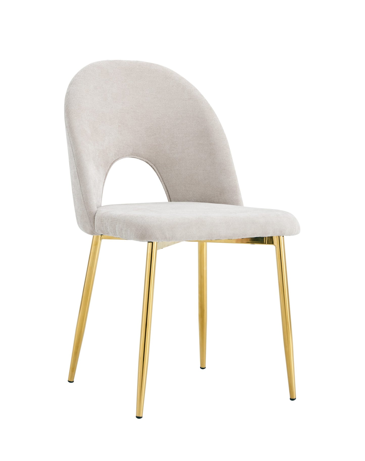 Chaise TEDDY gris pied or