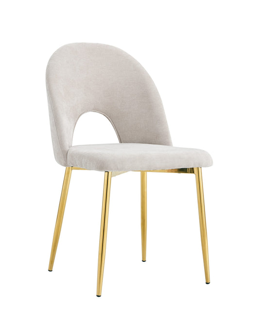 Chaise TEDDY gris pied or