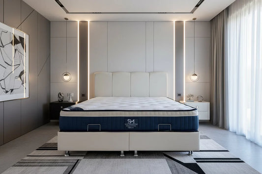 Lit coffre CELIA blanc cassé