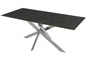 Table à Manger JESSYCA marbre noir pied argent