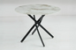 Jessy Table à manger Ronde 100cm marbre beige pied noir