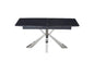 Table à manger Extensible 160-200cm marbre noir pied argent