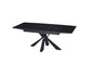 Table à manger Extensible 160-200cm marbre noir pied noir