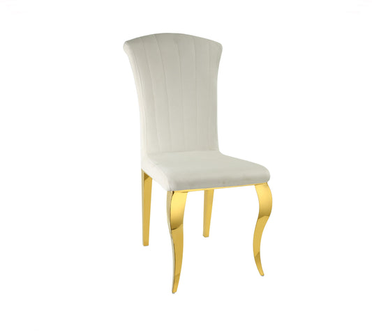 Chaise LOUIS beige pied or