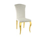 Chaise LOUIS beige pied or
