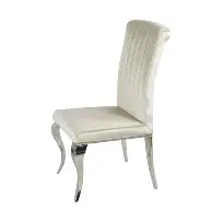 Chaise LOUIS beige pied argent