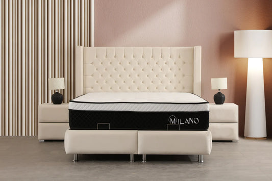 Lit coffre BIANCA Blanc cassé