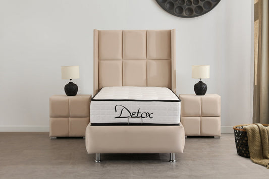 Lit coffre RIO Velours beige