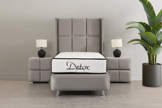 Lit coffre RIO Velours gris