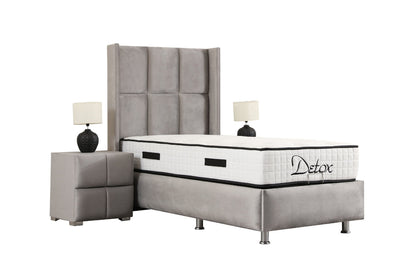 Lit coffre RIO Velours gris