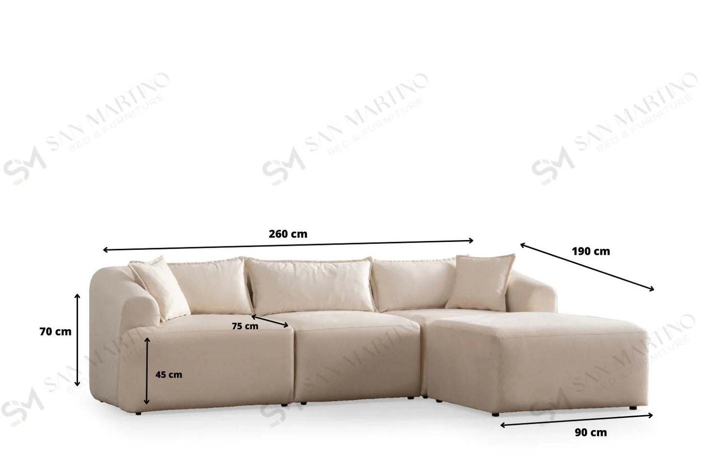 Canapé Mila Modulable Chenille Blanc cassé