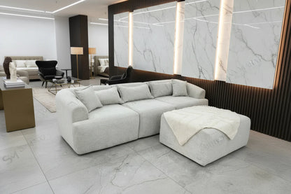 Canapé Mila Modulable Chenille Blanc cassé