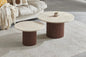 Table basse Duo Travertin x Noyer