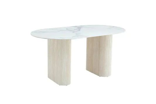Ricci Table à Manger Travertin x Marbre