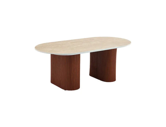 Ricci Table basse Travertin x Noyer