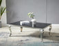 Table Basse BAROQUE marbre noir argent