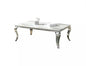Table Basse BAROQUE marbre blanc argent