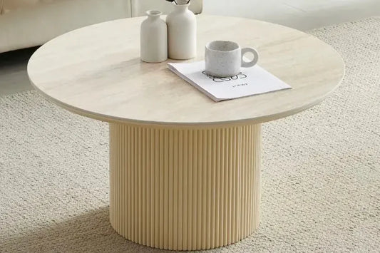 Table Basse Effet Travertin Céramique