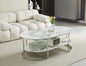 Table Basse LEILA Marbre beige argent