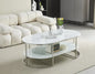 Table Basse LEILA Marbre blanc argent