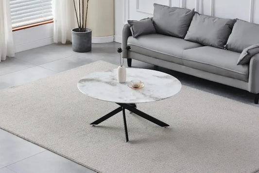 Jessy Table Basse marbre beige noir
