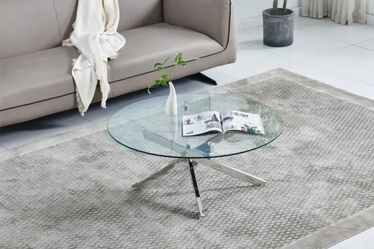 Jessy Table Basse en verre argent