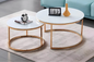 Table Basse Duo ROMI blanc or