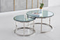 Table Basse Duo ROMI en verre argent