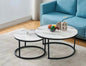 Table Basse Duo ROMI marbre blanc noir