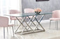 Table de Salle à Manger TRIANGLE 180 cm verre argent